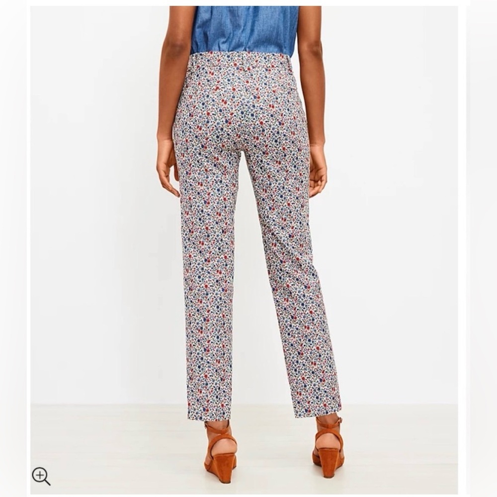 Ann Taylor Loft Riviera Slim Floral Mid Rise Print Ankle Pants 6 EUC - Picture 2 of 16